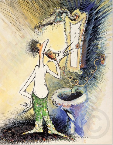 Dr. Seuss - Self Portrait of a Young Man Shaving - limited edition prints